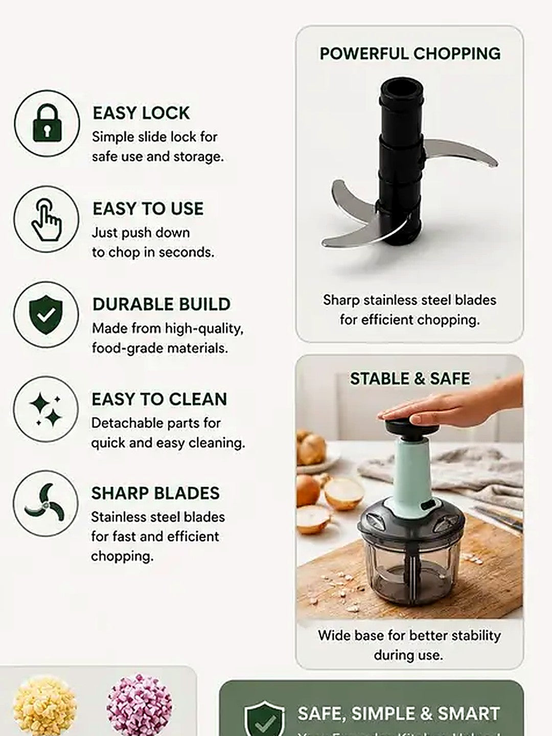 Manual Push Chopper 650ml