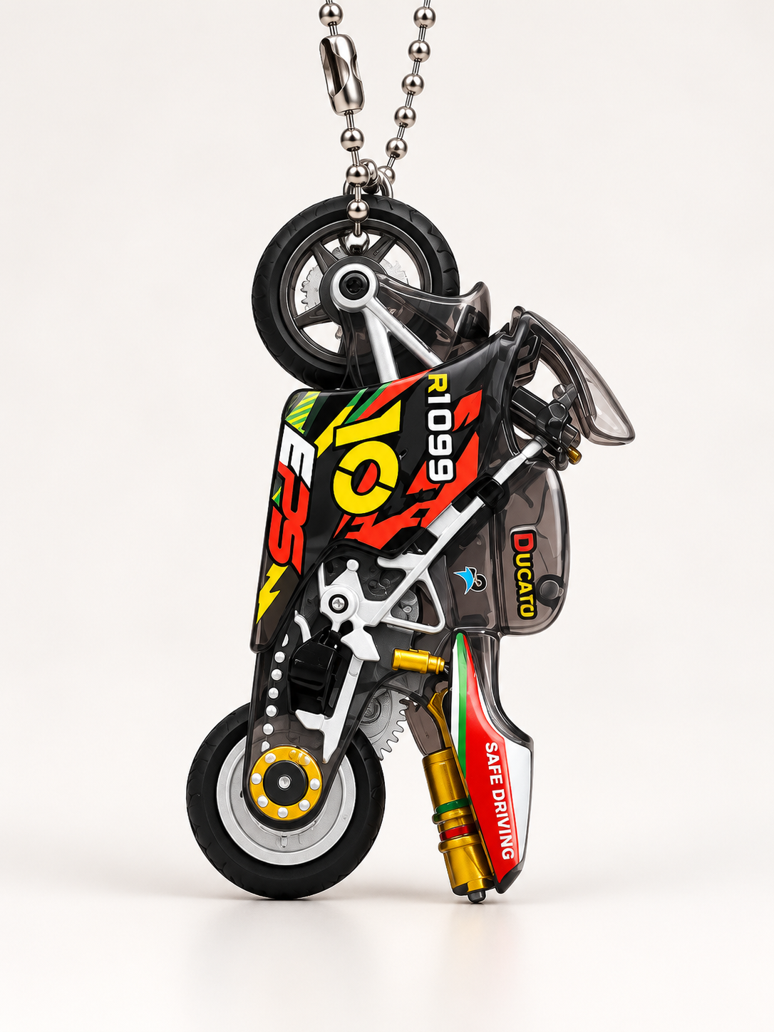 Miniature Sports Bike Keychain With Sparks – Stylish Motorcycle Pendant for Bike Lovers