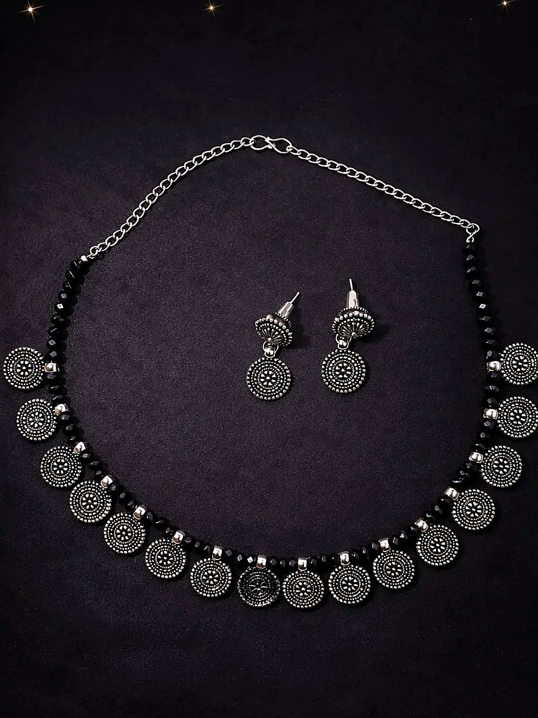 Oxidised Silver Necklace Set