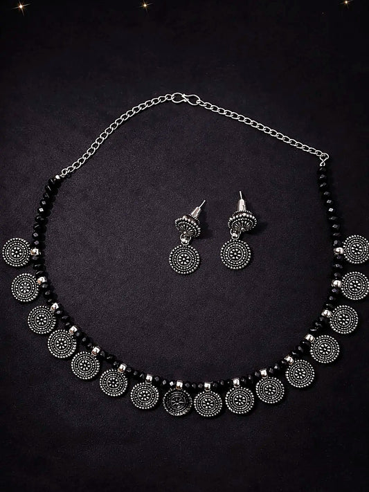 Oxidised Silver Necklace Set
