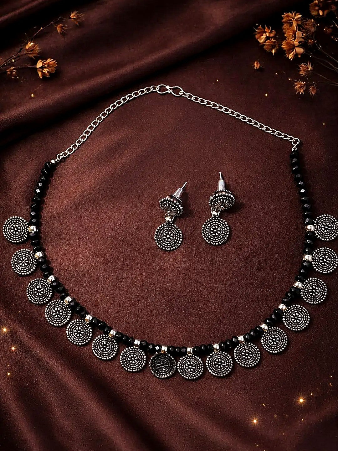 Oxidised Silver Necklace Set