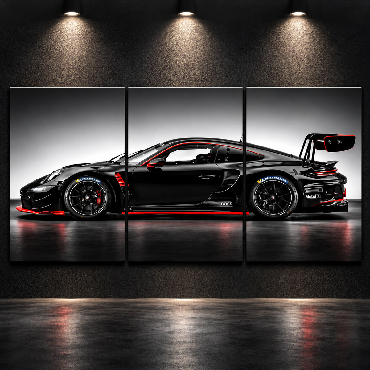 Porsche Car Wall Posters Set of 3 (12x18 Inch) | Racing Car Wall Art | Premium HD Print 300 GSM | Room Decor for Bedroom, Living Room, Gaming Setup.